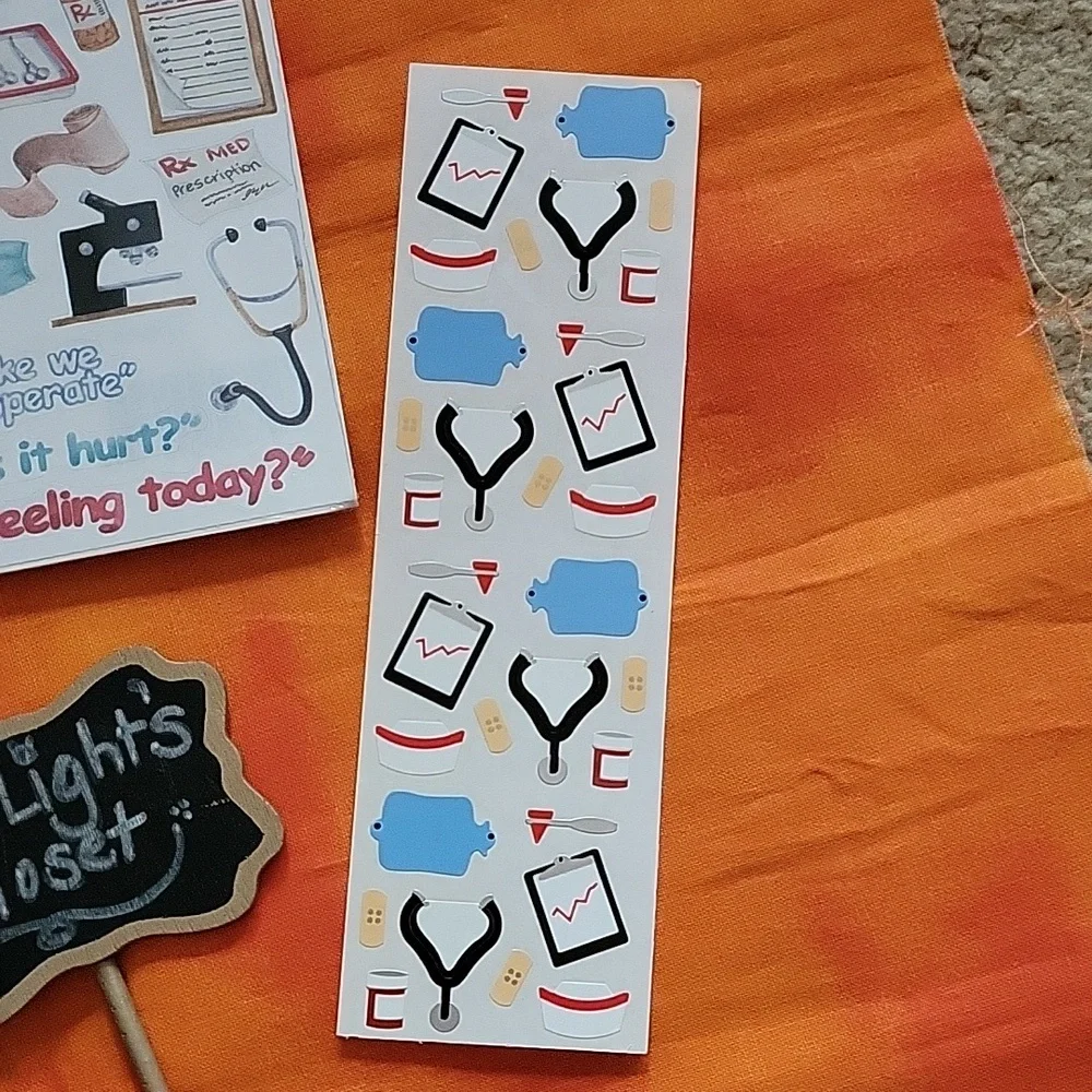 Medical Set of Scrapbook Stickers 3 Piece New Lot